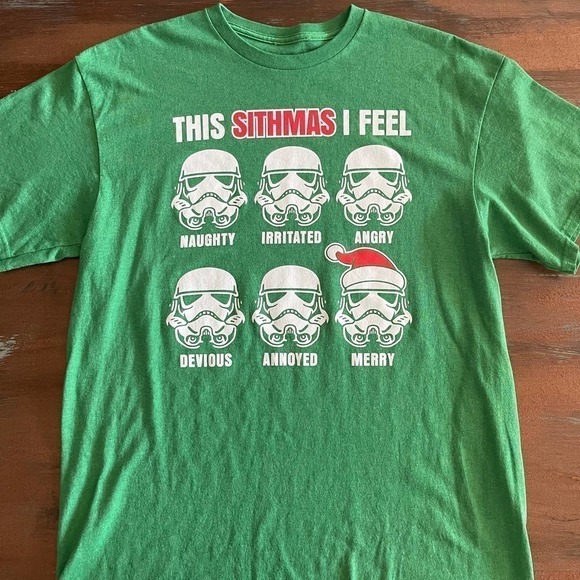 Star Wars Christmas Tee Shirts Lot of 02 Size Large - Picture 5 of 9
